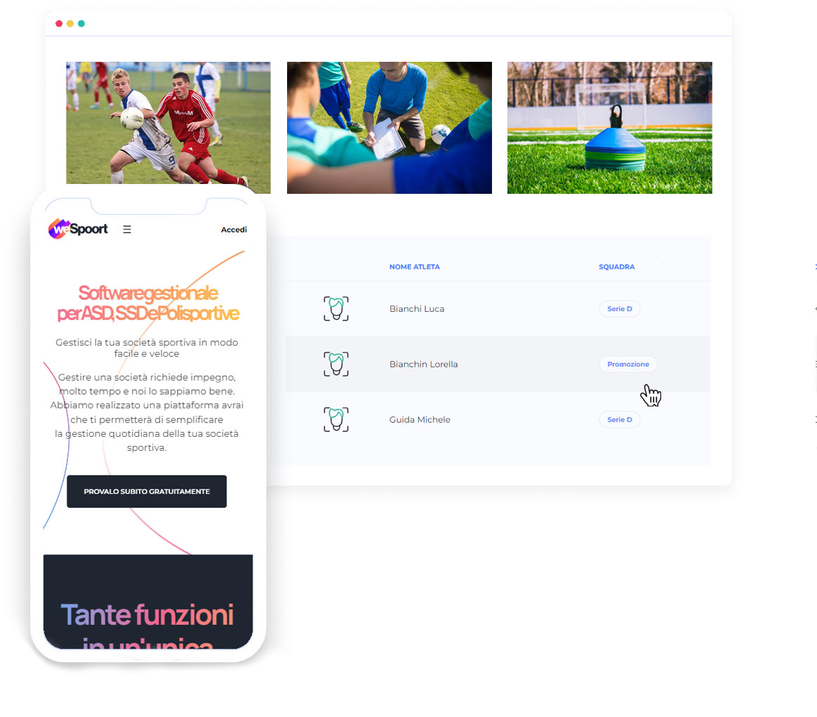 Software gestionale per il calcio weSpoort