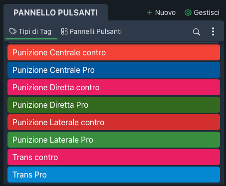 Pannello pulsanti YouCoachApp Video Analysis