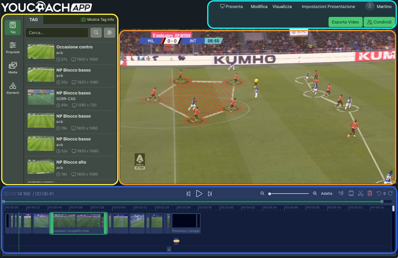 YouCoachApp Video Analysis: ecco come si presentazione l'interfaccia creazione progetto