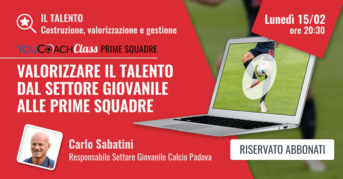 Sabatini webinar calcio per YouCoachClass prime squadre