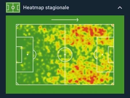 Heatmap stagione 2021-22 De Ketelaere