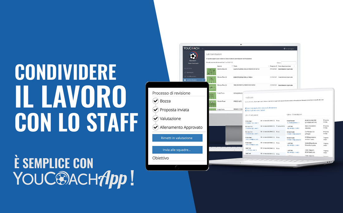 Condividere le proposte tecniche con lo staff di allenatori con YouCoachApp